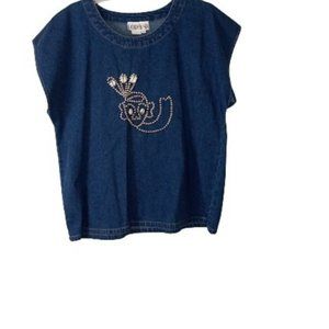 Vintage Golden Sea Studded Denim Shirt